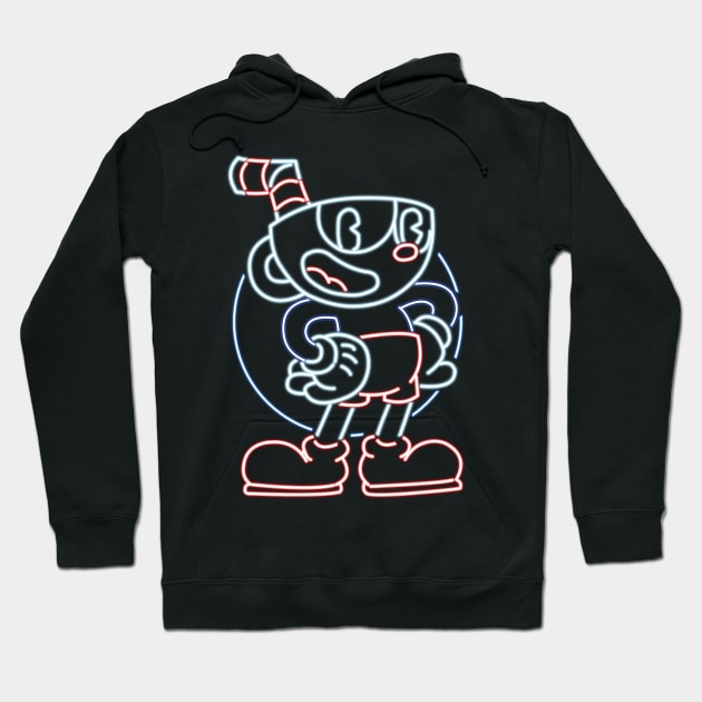 Cuphead neon Hoodie by AlanSchell76